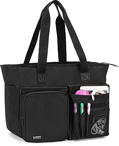 Trunab Lehrertasche Tragbare Teacher Bag, Arbeitstasche für Lehrer mit mehreren Taschen, ideal für Arbeit, Reisen, Schule, Büro und Business, Patentiertes Design, Schwarz