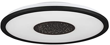EGLO LED Deckenleuchte Marmorata, Deckenlampe mit Kristall-Effekt, Licht-Zonen einstellbar per Lichtschalter, Deckenbeleuchtung aus Metall in Schwarz und Kunststoff in Weiß, Ø 45 cm