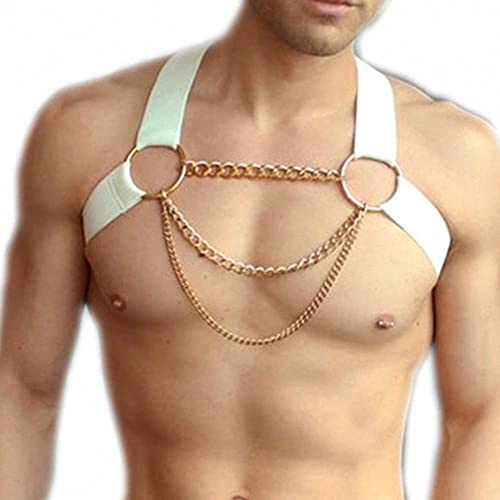 Goobester Tops Harness Leather Chest Chain Straps Body Bondage Men's Clothing Accessories style6