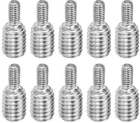 PATIKIL M3x0,5 a M6x1 Doppia Estremità Filettata Perno Vite Bullone, 10pz 304 Inossidabile Acciaio Asta Bulloni Filettatura Riduttore Adattatore per Mobili Ferramenta, 14mm Lungo