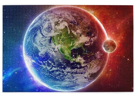 Personalized Picture Puzzles For Adults 1000 Piece, Space Planet Earth Jigsaw Puzzles For Adults 1000 Piece Puzzle Educational Games Or Toys For Elders Children Family Friends