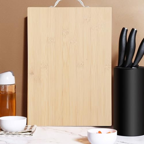 Wenrescry Set di taglieri per la colazione in legno, extra spessi, robusti e facili da pulire, tagliere in bambù sostenibile, 32 x 22 x 1,8 cm, tagliere da cucina in legno, tagliere per il pane,