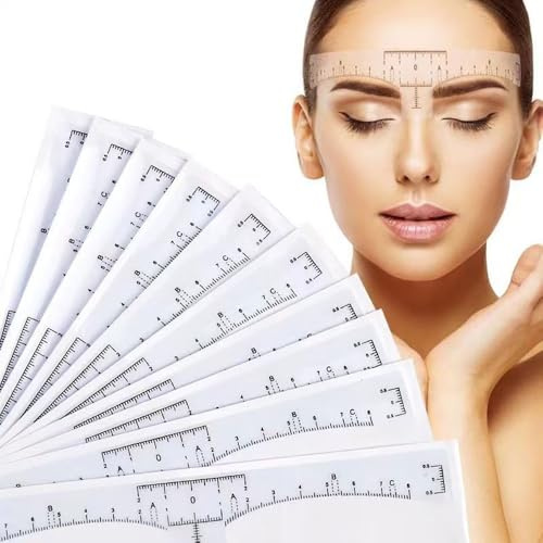 FonVan 100 Pcs Régles à Sourcils Autocollants, Autocollant pour sourcils, Jetable Sourcils Règle Feuilles Stickers, Règle de Sourcil pour Maquillage, Sourcils Autocollants de Tatouage Positionnés