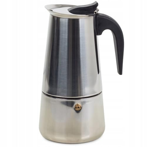 Cafetière italienne classique – Convient pour gaz, électrique, vitrocéramique, induction | Acier inoxydable argenté et résistant – Pour un usage quotidien | Cafetière Moka Espresso (9 tasses - 450 ml)