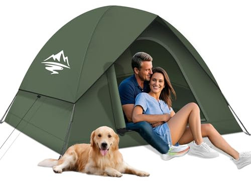 Purebox Camping Tent for 2-3 Man, Dome Tent Waterproof and Windproof, Large Double Layer Tents, Easy to Pitch Lightweight Outdoor Tents for Camping, Hiking, Backpacking, Traveling
