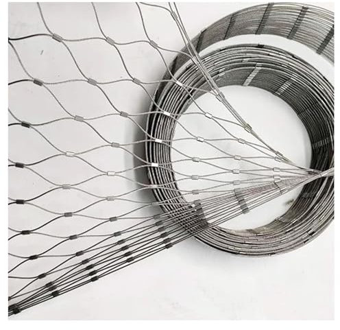 304 Malla de Cuerda de Acero Inoxidable,Malla Metálica Red De Alambre De Pollo Galvanizado,Malla Metálica Tejida Valla de Jardín Red de Protección,malla electrosoldada(H2.7xL7m/H8.85xL22.96ft)