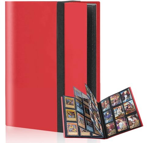 Album Cartas,20 Páginas,360 Álbum de Para Cartas Coleccionista,Álbum Colección Tarjetas Impermeable,Tener un Elástico
