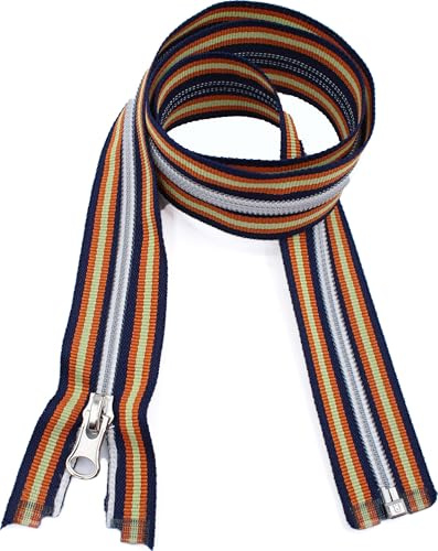 Cerniera multicolor zip lampo spirale catena n° 6 divisibile e reversibile singolo doppio cursore lunghezza 80 cm altezza 3 cm giubbotto giacca gilet tirante (SINGOLO CURSORE)