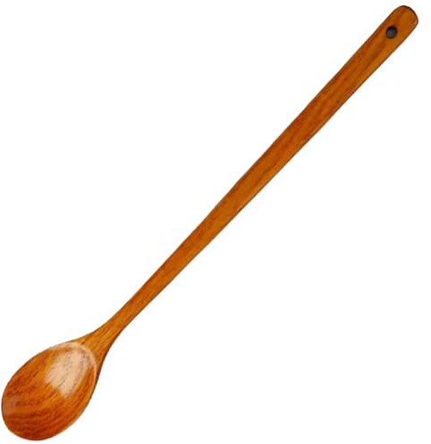Cucchiaio lungo in legno, 50,8 cm, resistente al calore, con manico liscio anti-scottatura, utensili da cucina con foro per appendere per mescolare cucchiaio lungo