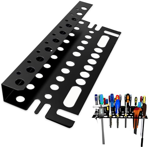 NCOALE Tool Organiser Wall Mounted, 40 cm Tool Racks for Shed Pliers And Screwdriver Organizer for Garage Garden & Shed Tools (Black)