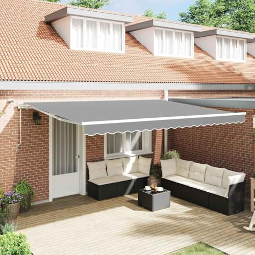 Tenda a rullo laterale per terrazze, tenda da sole per terrazze, 5 x 3 m, in metallo, per ristoranti in giardino, veranda, facile da montare