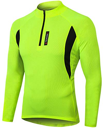 MEETWEE Herren Radtrikot Fahrradtrikot Langarm, Fahrradbekleidung Radshirt Fahrradshirts für Männer, Atmungsaktive Cycling Jersey Schnell Trocknen Radsport Bekleidung