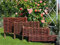 Beetbegrenzaung – Beeteinfassung Größe 60 x 10 cm 10 Stück – Weidenzaun – Weide Beetzaun zum Einschlagen in den Boden – Palisade zur Abtrennung von Blumenbeetwegen und Gartenbeeten