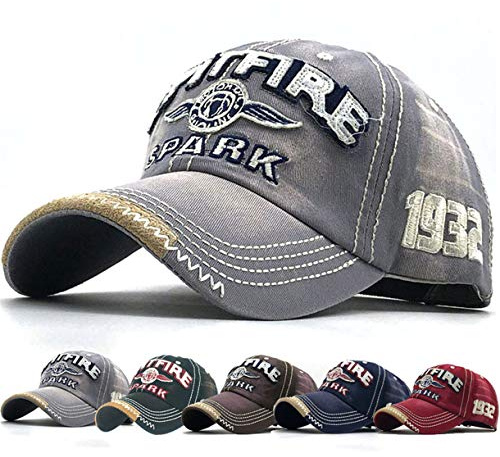 Yutdeng Gorras de Béisbol Verano Unisex Vintage Gorra Hombre Gorra Running Hombre Mujer Ajustable Sombrero Mujer Verano Gorra Beisbol, Gris
