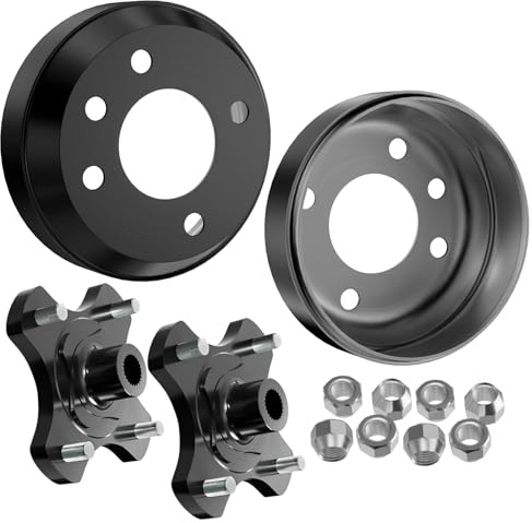 CLUBRALLY Heavy Duty Split Brake Drum/Hub, EZGO Brake Drum Assembly, Fits 1982-Up EZGO TXT Electric Golf Carts, OEM#19186-G1, 19862-G1, 615604 (2 PCS)