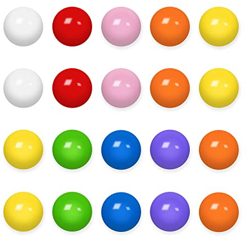TYPHEERX 20 piezas bolas de acrílico 16 mm multicolor bolas para juegos de carreras a pie proyectos de bricolaje o decoración del hogar