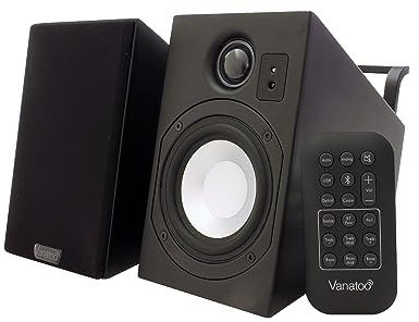 Vanatoo Transparent Zero Plus Near Field Studio Monitor Speakers Pair for TV, PC, Gaming. 120 Watt Powered Speakers for Desktop and Room use. AUX, USB, Bluetooth, Toslink Optical, Remote Control.