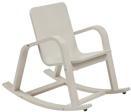 ECR4Kids Bentwood Reading Rocking Chair with Armrests, Montessori Furniture, White Wash