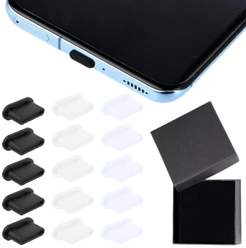 OQKAHIV Lot de 15 caches anti-poussière en silicone pour prises USB de type C, compatibles avec les téléphones, et d'autres appareils de type C, Protégez les couvertures de charge de la poussière