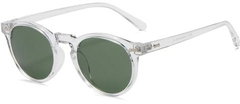 LJCZKA Lunette de Soleil Polarisée Ronde Homme Femme Vintage Rétro Lunettes de Soleil Femme Polarisées Protection UV400