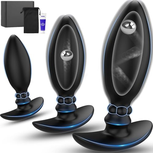 Kit de Tapón Anal de Silicona Conjunto de Tres Piezas Con Bolas de Acero