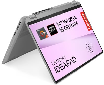 Lenovo IdeaPad Flex 5 Notebook Display 14 Touch IPS (1920x1200) IPS, AMD Ryzen 5 7430U, RAM 16GB, 512GB SSD, Digital Pen inclusa, Windows 11, Tastiera italiana QWERTY, Grey - Caricatore non incluso