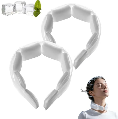 Lot de 2 tubes de refroidissement réutilisables avec poche de glace PCM pour temps chaud, sports de plein air (blanc)