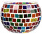 VOSAREA Teelichthalter Mosaik Glas, romantische Windlicht Mosaik Glas bunt Teelichtglas Kerzenhalter Windlicht für Tischdeko, Hochzeiten, Party, Weihnachten, 4 x 4 Zoll