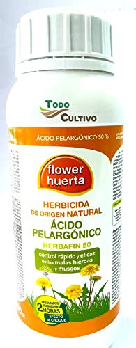 Acido Pelargonico 50% 500ml (300m2). Herbicida total de origen natural contra malas hierbas, algas, musgos.. FLOWER
