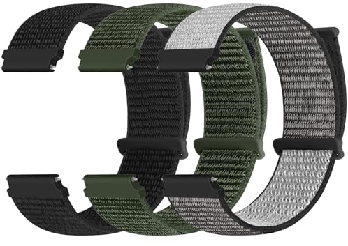 Yunshare 18mm Nylon Armband Kompatibel mit Garmin Venu 3S/Venu 2S/Vivoactive 4S/Vivomove 3S/Active S/Forerunner 265(42mm)/Huawei Watch GT 5 Pro 42mm/GT 5 41mm/4 41mm Loop Uhrenarmband Damen Herren