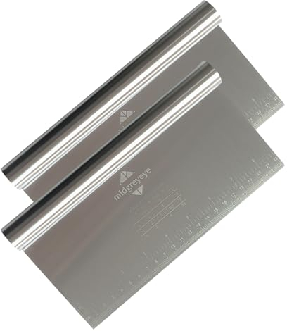 Midgreyeye 2 Grandi Taglia Impasto Con Scala Graduata In Acciaio Inox, Raschietto Per Pasta,tarocco Per Impasti Multiuso,Spatola/tagliapasta Per Torte, Pizza, Torte(22 * 12,5cm)