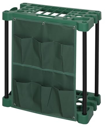 Livhome Porte-outils rectangulaire pour garage et jardin – Peut contenir jusqu'à 40 outils, dispose de fentes de rangement pour ranger des pelles, des balais, des râteaux