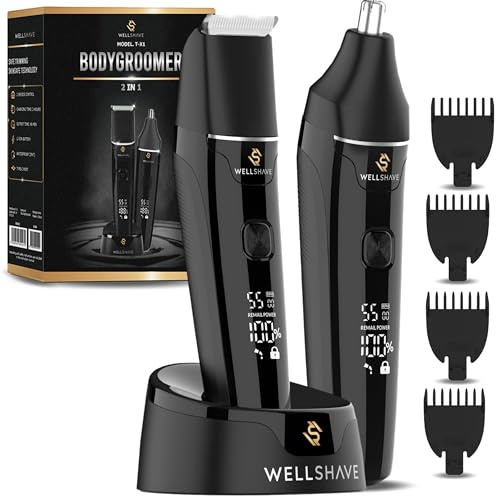 Wellshave Rasoir Intime 2 en 1 Homme/IPX7 Étanche et Rechargeable USB-C