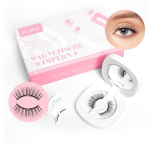 CALAILIS Weiche Magnetische Wimpern 1 Paar Magnet Wimpern Mit Zange Magnetic Lashes Natürlicher Look Wimpern Magnetisch Kein Kleber Erforderlich Einfach Zu Tragen Und Zu Entfernen (MAH2)