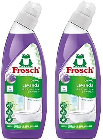 Frosch - Gel WC Ecológico, Limpiador de Cal y Residuos Para Inodoro, Higienizante con Lavanda - 750 ml (Paquete de 2)