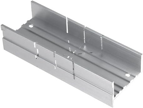 Caja ingletadora de metal de aluminio y acero, caja de inglete pequeña de 5.3 pulgadas, 90 grados, caja de corte de ángulo de madera pequeña de 45 grados con 3 ángulos de corte para sierra manual