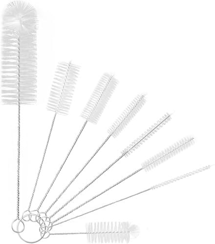 Bottle Cleaning Brushes, 8 Pcs Tube Brush Nylon Bottle Pipe Cleaner Set for Bottle Glasses Straw Cleaning