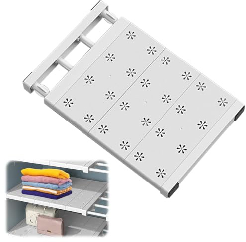 Wapasezyar Verstellbare Regale für Schrank, Erweiterbares Schrankregal, Nagelfrei Teleskop Regaltrenner für Küche, Badezimmer, Einlegeböden für Kleiderschrank, 24cm Weit, Verstellbare Länge 38-60cm