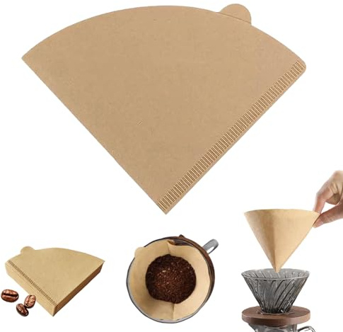Coffee Filter Papers, 2025 New Unbleached Coffee Filter, Biodegradable Paper Coffee Filters for Home Use, Cone Filter Papers for Coffee Dripper & Pour Over Coffee Maker (200, V01)