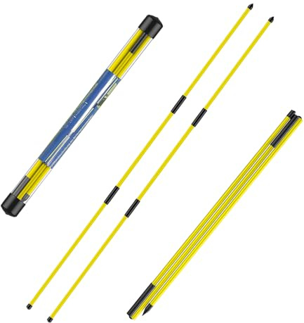 flintronic Golf Alignment Stick, 2PCS Golf Practice Training Aid, Collapsible Golf Practice Rods for Aiming, Putting, Full Swing, Posture Corrector, with Clear Tube Case，Yellow