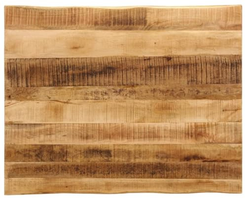 Frdhee Tablero de aglomerado para bricolaje, tablero de mesa con borde de árbol, 90 x 80 x 3,8 cm, madera maciza de mango áspero, placa decorativa para mesa de café, salón, casa, fácil de mantener
