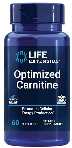 Life Extension Optimized Carnitine, Three Forms of L-carnitine, Promotes Heart & Brain Health, Gluten Free, Non-GMO, Vegetarian, 60 Capsules