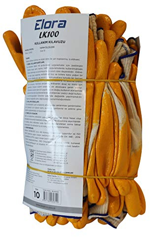 Beybi LK100 Baumwolle Nitrilhandschuhe NO:10 - Paar - gelb