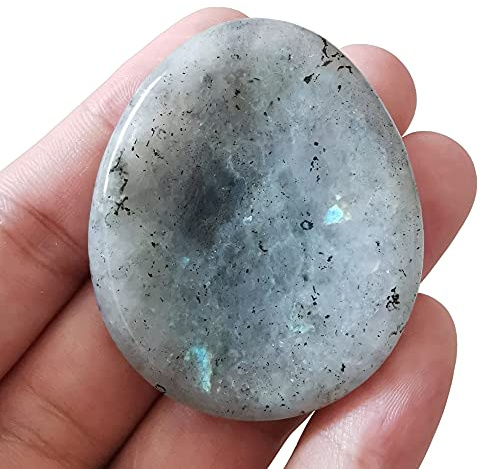 Månsten vattendroppar chakra tumme bekymmer sten, stress relax healing reiki kristallväskor palmstenar