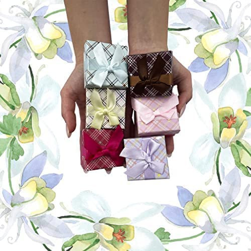 Scatola Regalo con Coperchio Colorato (Set da 6 12 24 Pezzi) Scatoline Regalo per Gioielli Cartone Porta Anello Orecchini Bracciali Collane Bigiotteria - Scatole per Anniversari e Compleanni (3)