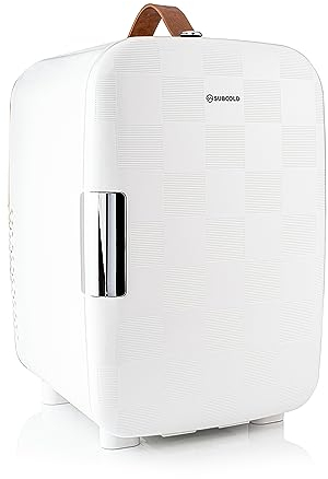 Subcold Pro15 Luxury Mini Fridge Cooler | Compact 15L Portable Small Fridge 12v & 240v | Efficient Quiet Cooling System | Ideal for Bedroom, Office, Beauty & Car (Chequer White)