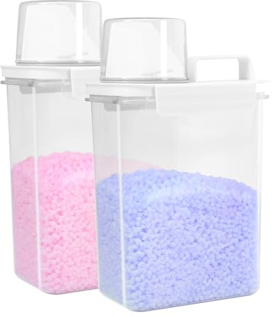 2 x 1 100 ml tvättpulverförvaring, förvaring av tvättpulver, tvättmedelsdispenser, tvättmedelsdispenser för sköljmedel, ris, djurfoder