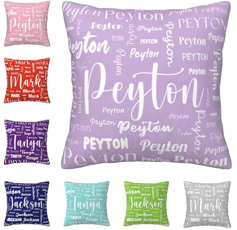 Personalized Add Your Name Pillowcase, Custom Name Pillow Cover 45cm x 45cm | Name Plush Pillowcase, Custom Couple Gifts, Cushion Cover for Naptime Bed Couch