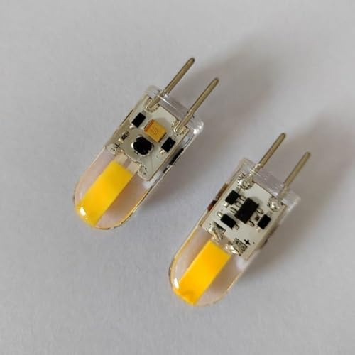 LEDLOCLB Paquete De 4 Bombillas LED G6.35 3W AC/DC 12V COB Ángulo De Haz De 360° LED De Silicona Regulables,Luz Natural,3W 2PCS Regulable