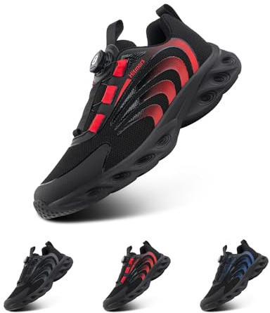 Hitmars Scarpe Running Uomo Scarpe Ginnastica Corsa Sportive Air Sneakers Traspiranti Leggero Camminata Running Fitness Jogging Casual Scarpa Rosso EU 46